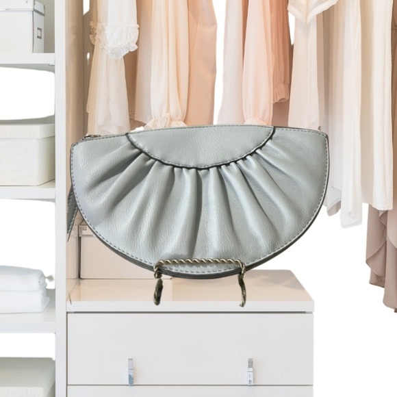 a new day Handbags - A New Day Women's Light Blue Crescent Faux Leather Wristlet Bag